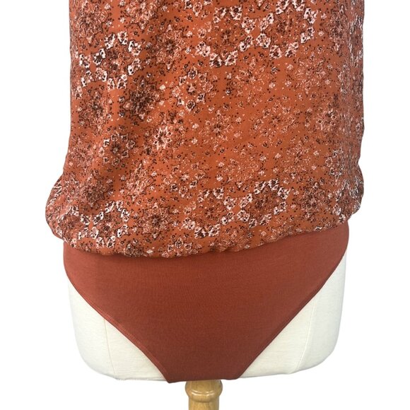 Maurices Bodysuit One Piece Womens Medium Orange Shirt New WOT Halter - Picture 5 of 11